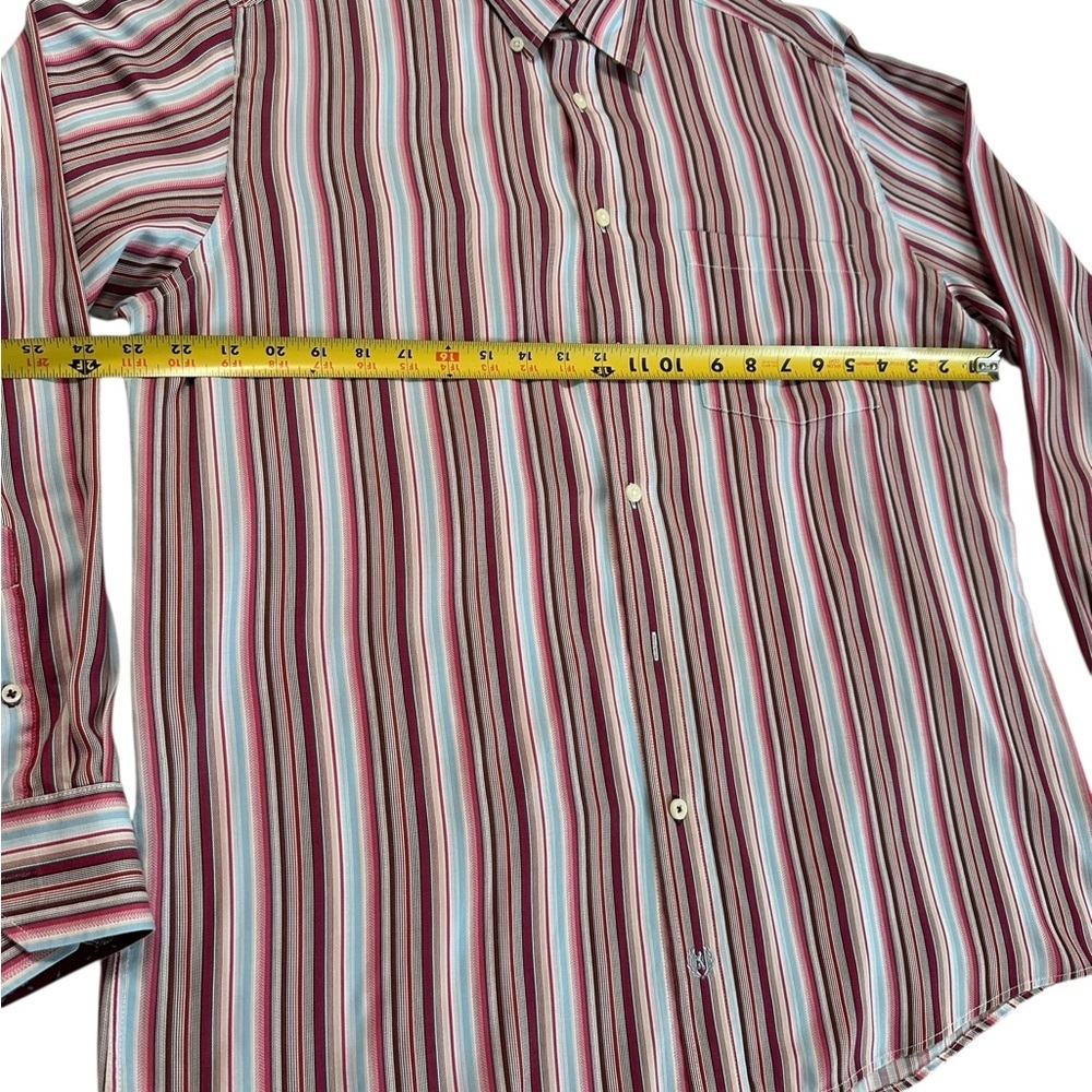 Bugatchi Uomo Men's Multicolored Button Up Long Sleeve Collared Dress Shirt Sz L - Picture 7 of 16